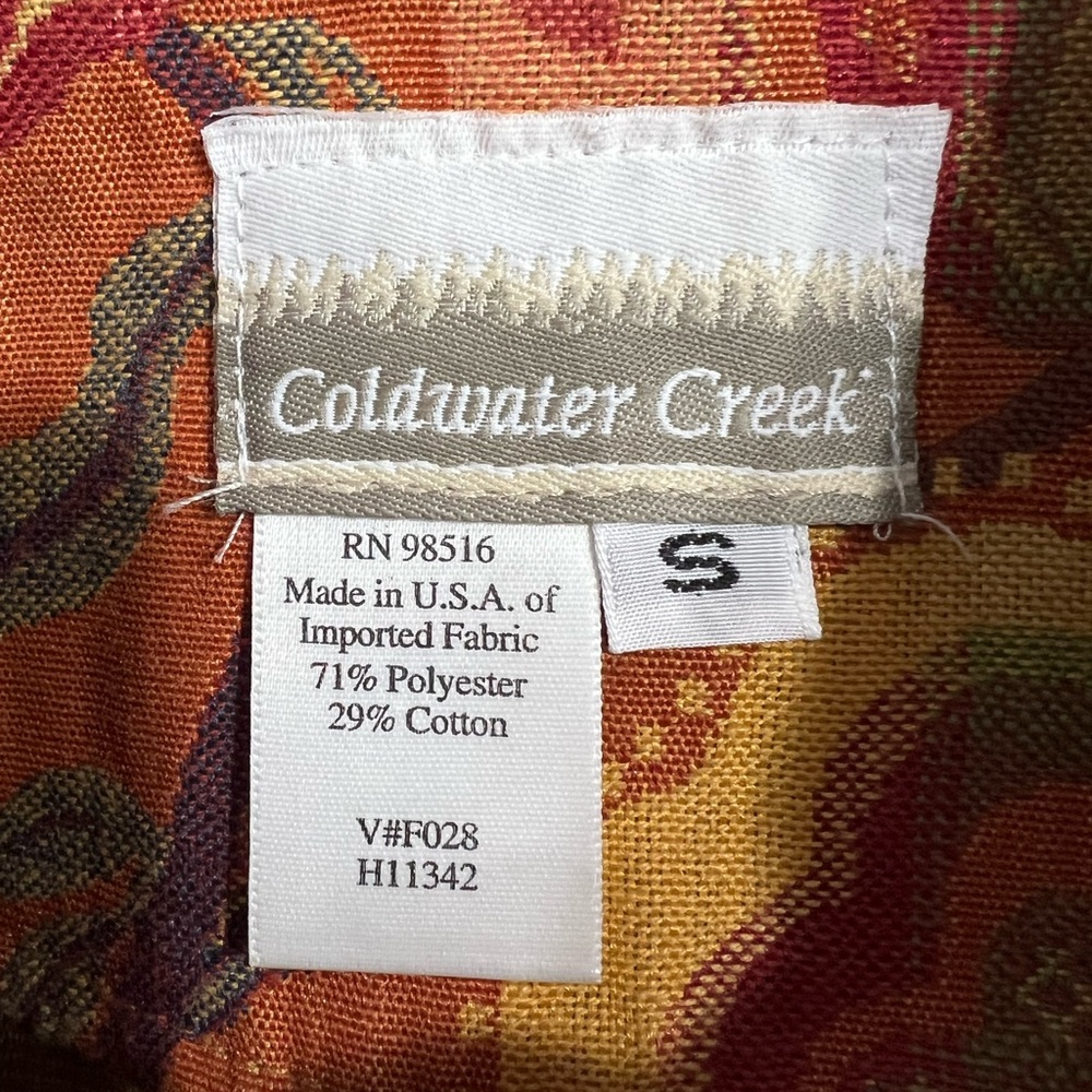 Vintage Women Tapestry Vest Orange Floral Forest Fairy Boho Cottagecore‎ Gypsy - Picture 5 of 6